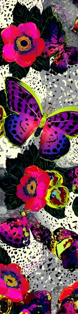 Free butterfly bookmarks of a butterfly with neon on white
